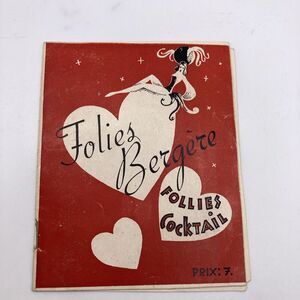FOLIES BERGERE Folies Cocktails 1940s Brought Back From WWII By US Soldier PARIS